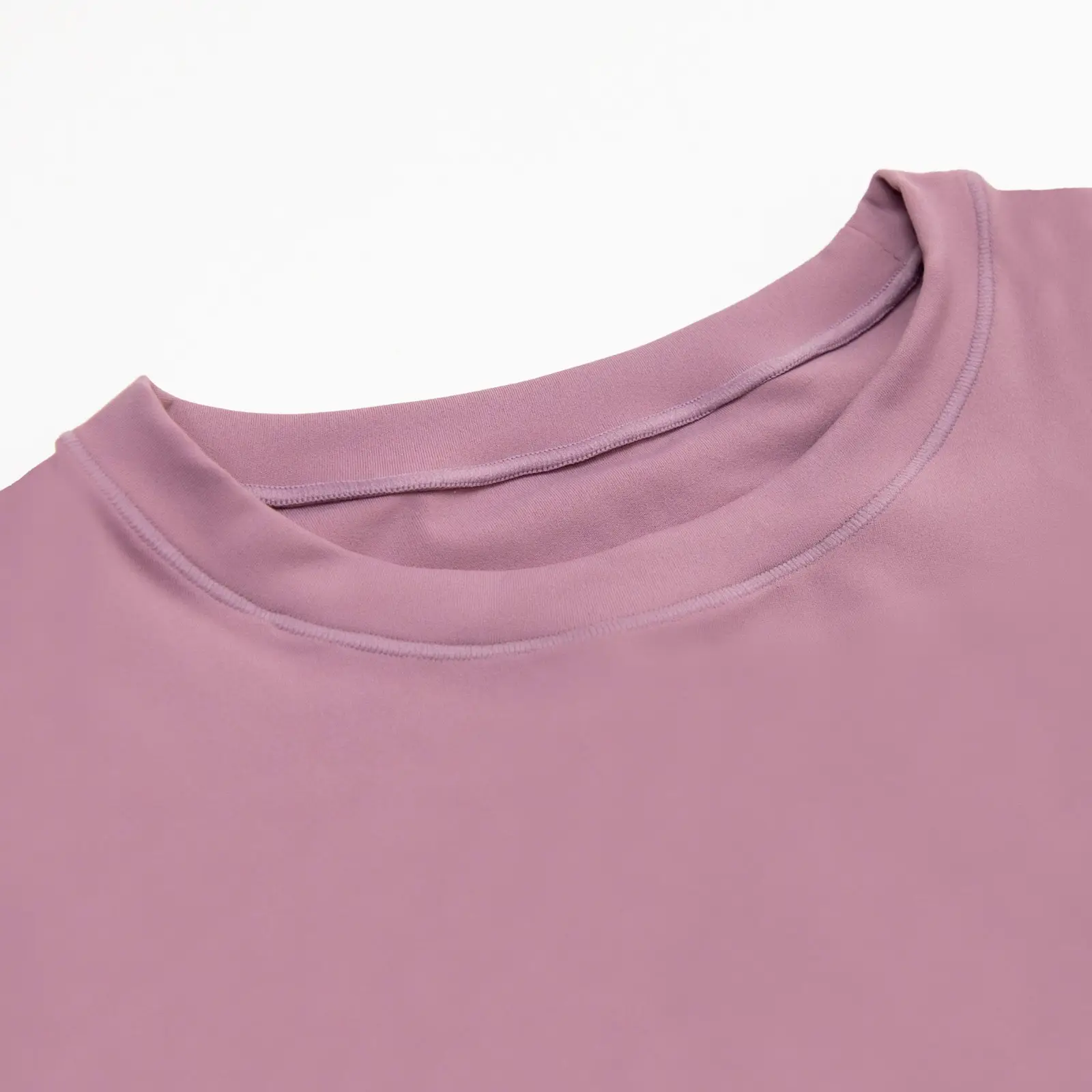 Close-up of neck of light pink bodysuit